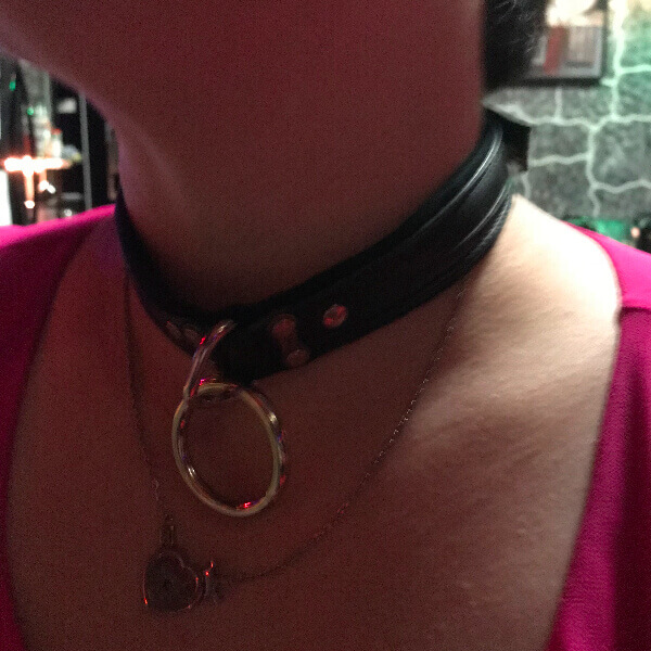 Kayla Lords wearing collar from Oxyd Creations