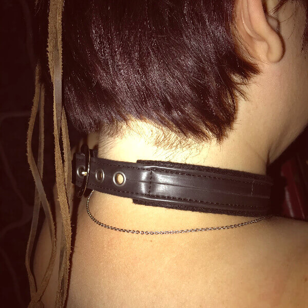 Back view of Oxyd Creations collar on Kayla Lords