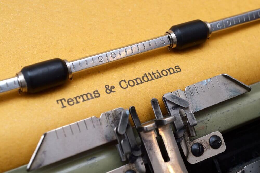typing up BDSM contract with terms and conditions
