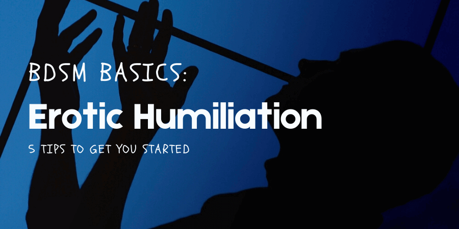 image of silhouette of man in submissive position with title erotic humiliation