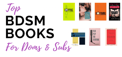 blog banner; text says top bdsm books for doms and subs with covers of each book listed in blog post