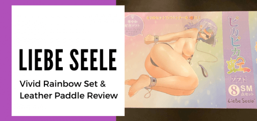 blog banner for Liebe Seele review Vivid rainbow set and leather paddle review with image of unboxed vivid rainbow set
