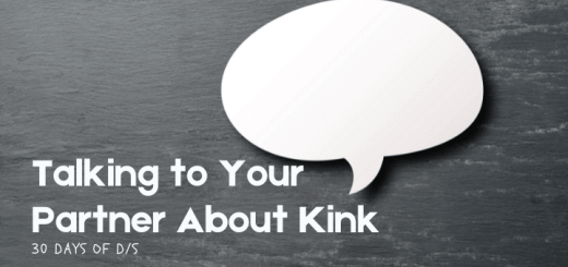Test: Talking to Your Partner About Kink 30 Days of D/s - image is blackboard with white speech bubble