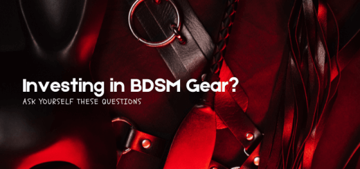 image of BDSM gear overlaid in red color with text that says Investing in BDSM gear, ask yourself these questions